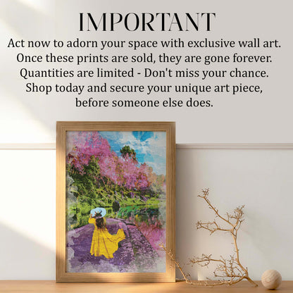 Watercolor Summer Landscape - Printable Art