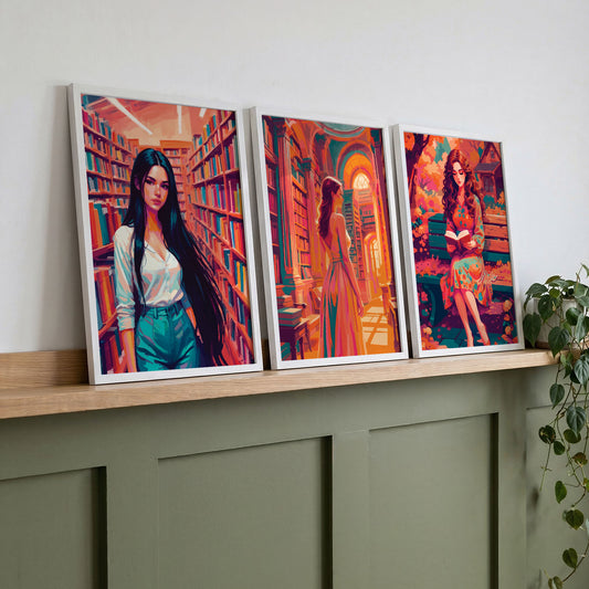 The Book Girl Bundle - Set of 3 Prints