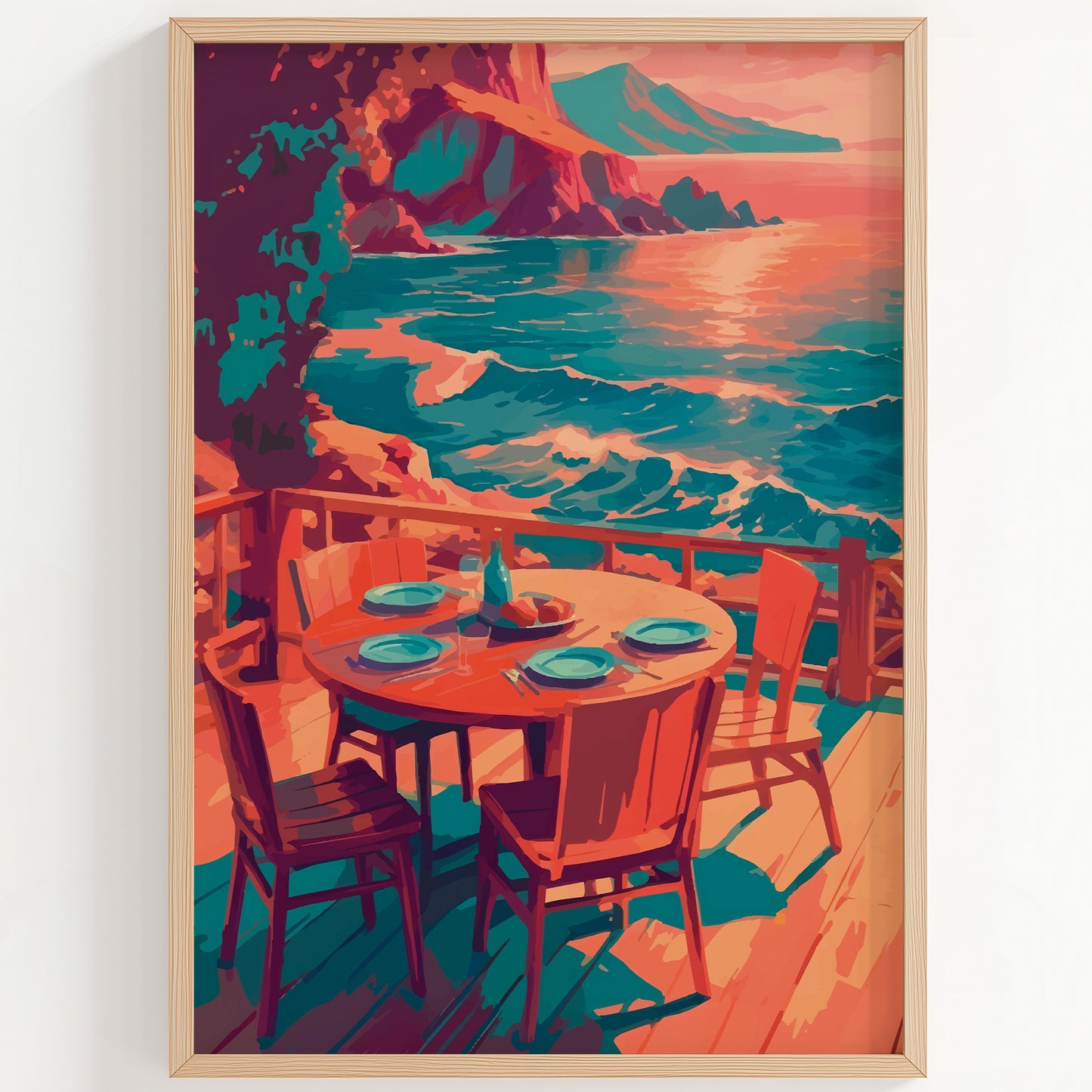 Waves & Wine Print