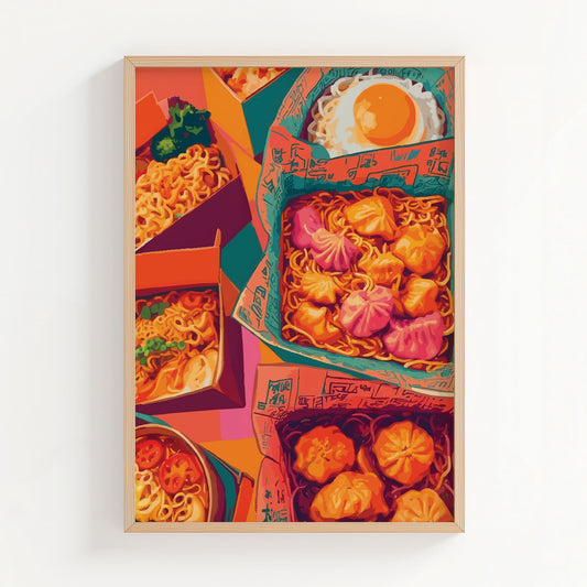 Ramen & Dumplings Food Delight Print
