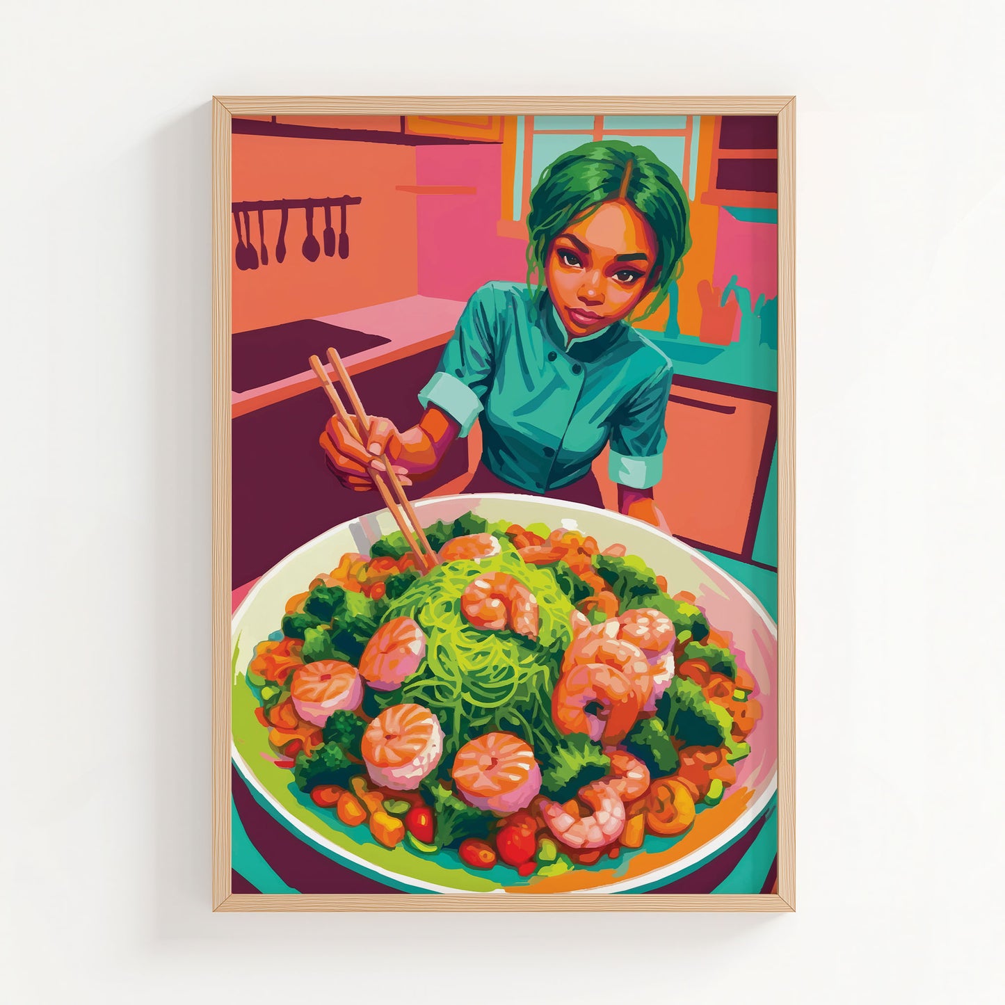 Shrimp & Chef Print