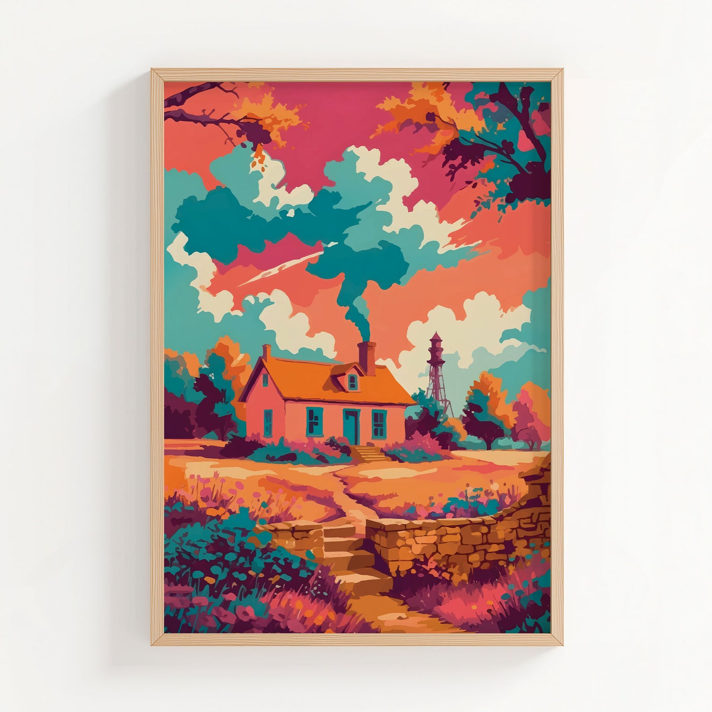 Watercolour Cottage Print