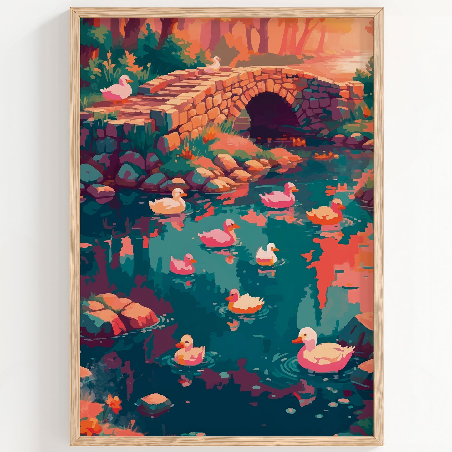 Ducks by the Bridge Print