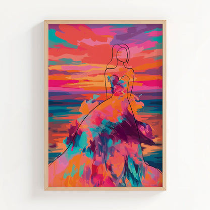 Woman In a Colorful Dress Print