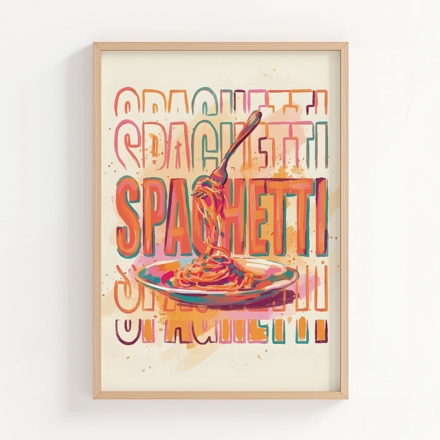 Spaghetti Typography Print