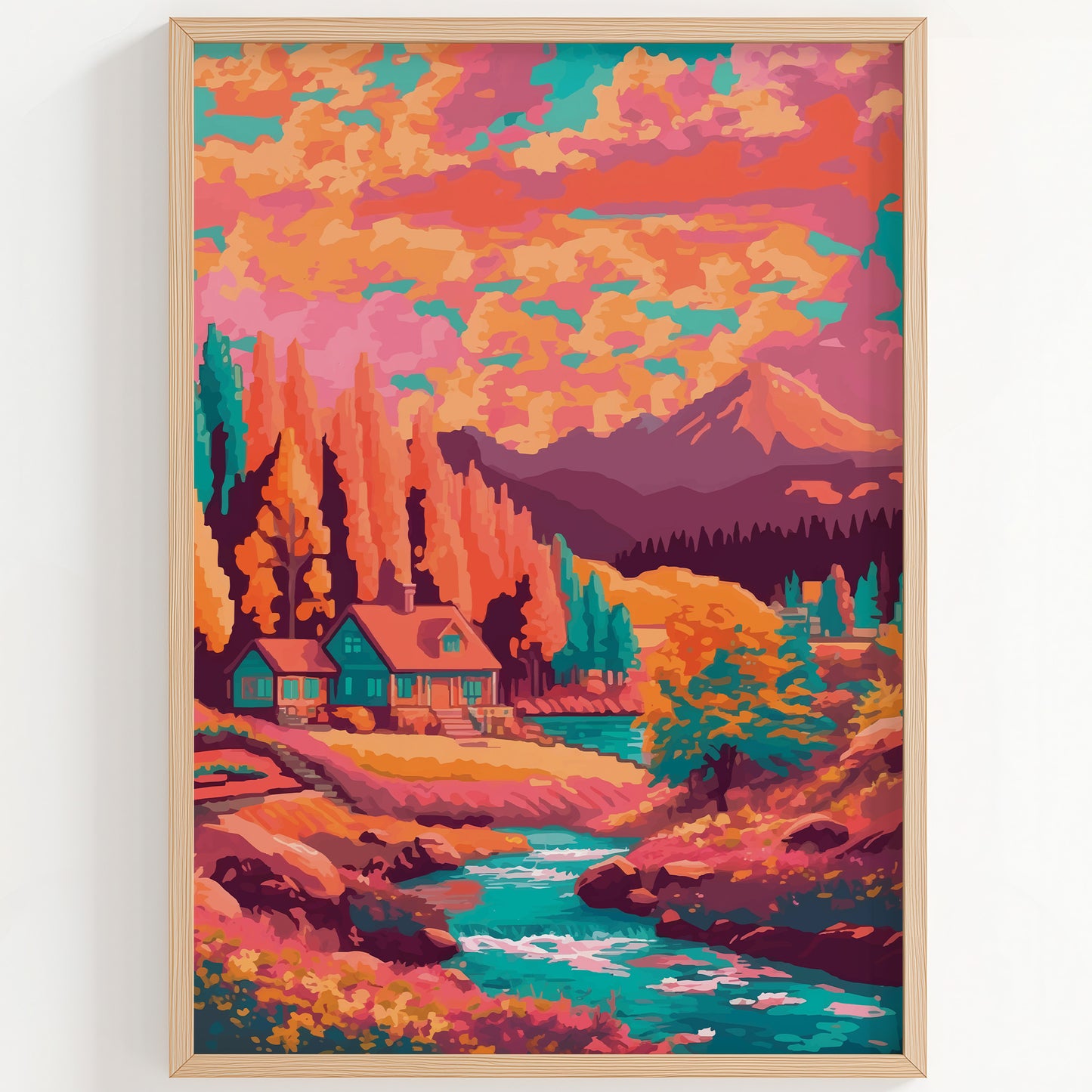 Cabin in the Mountains Print