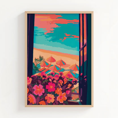 Summer View From The Window Print
