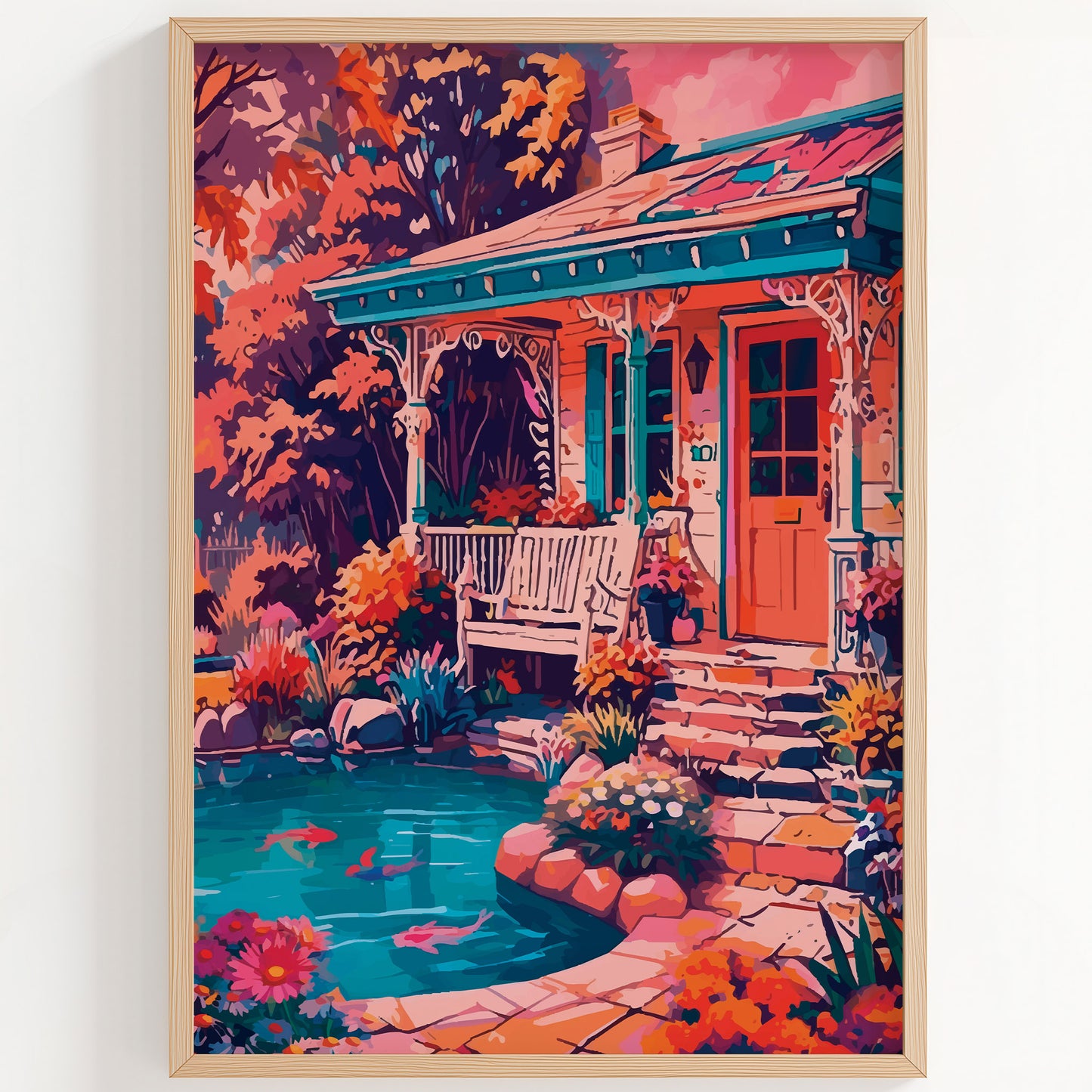 Springtime Floral Porch Print