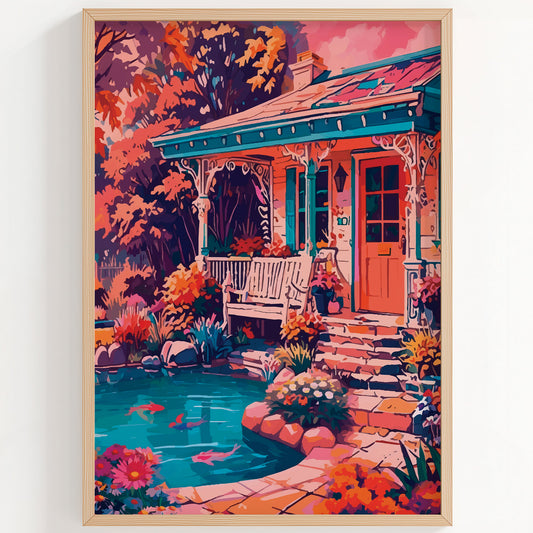 Springtime Floral Porch Print