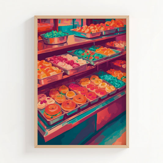 Colorful Bagels & Pastries Display Print