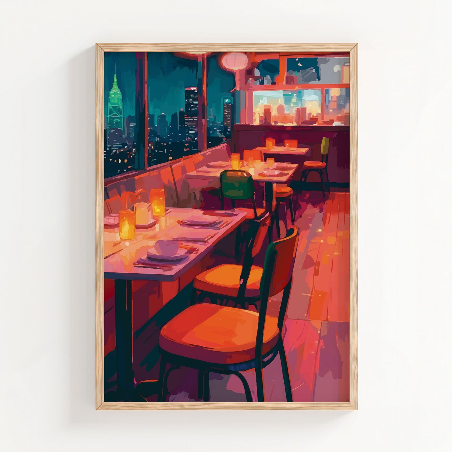Table for Two - Watercolor City Dinner Print