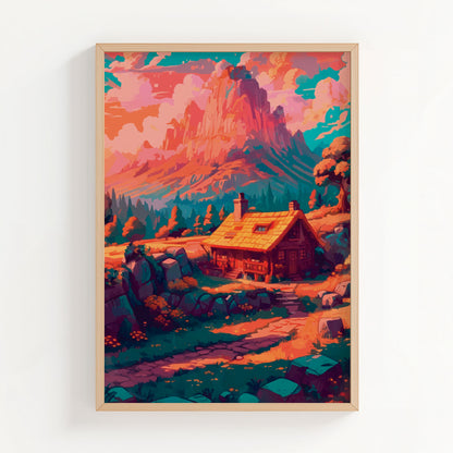 Beneath the Blushing Peaks Print