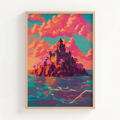 Castle on Cliff Print
