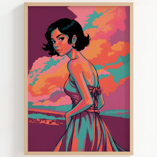 Moody Blue Portrait Print