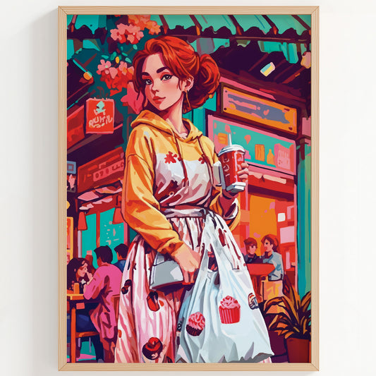 Cafe Girl Charm - Cupcakes & Sweets Print