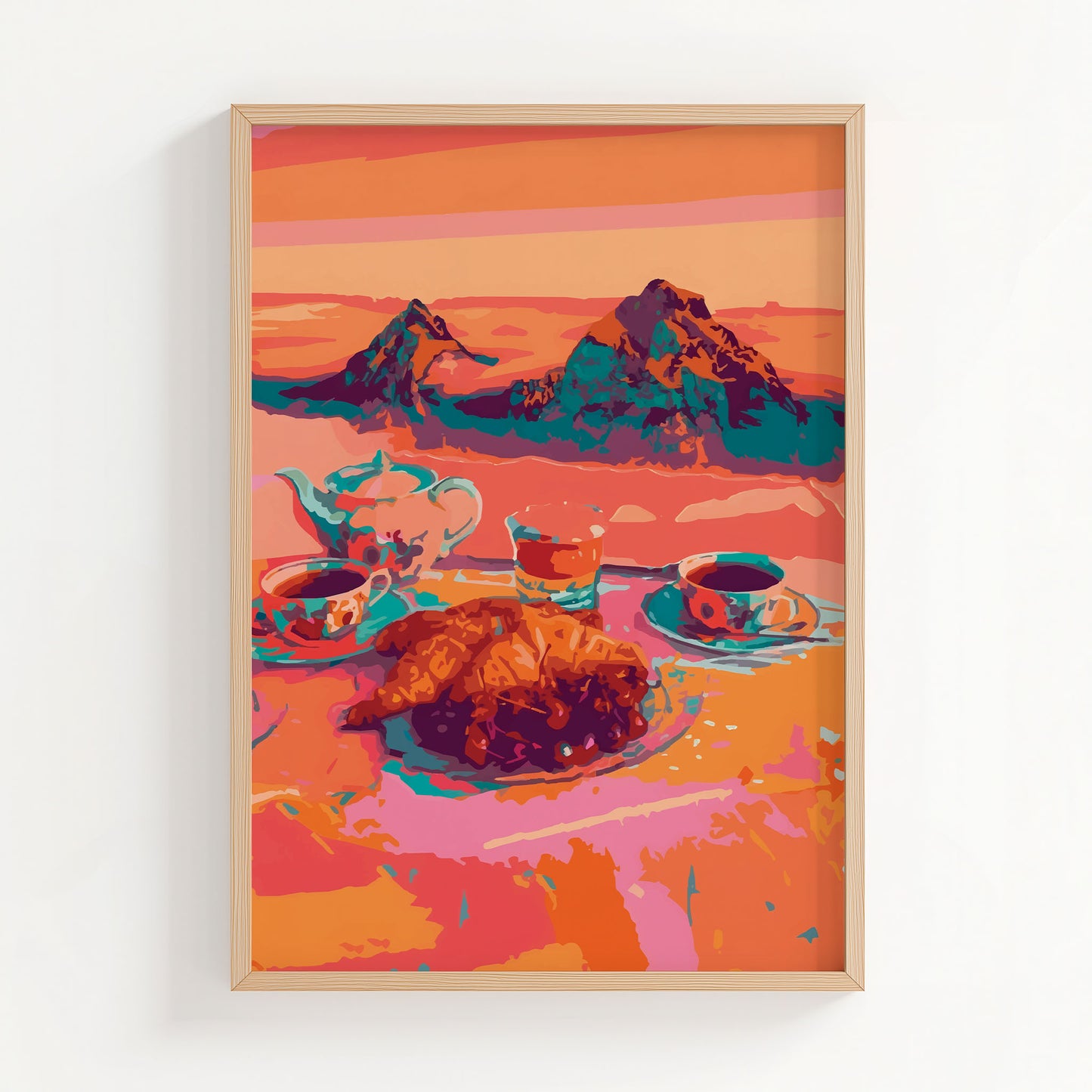 Croissant Tea Picnic Print