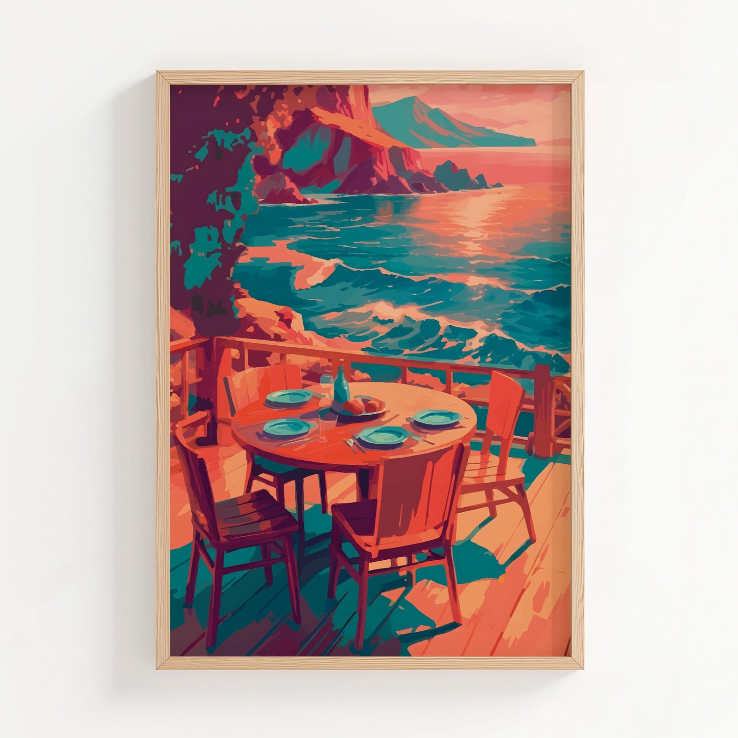 Waves & Wine Print