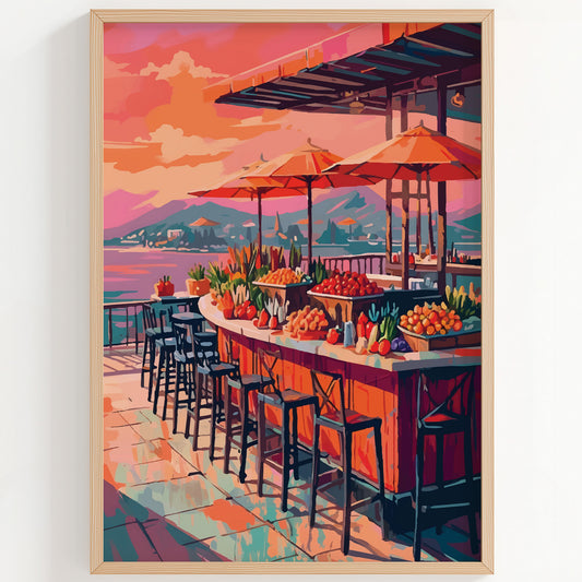 Mediterranean Market Cafe Print