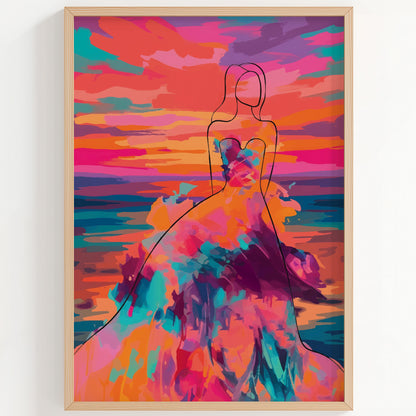 Woman In a Colorful Dress Print