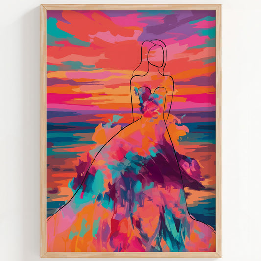 Woman In a Colorful Dress Print