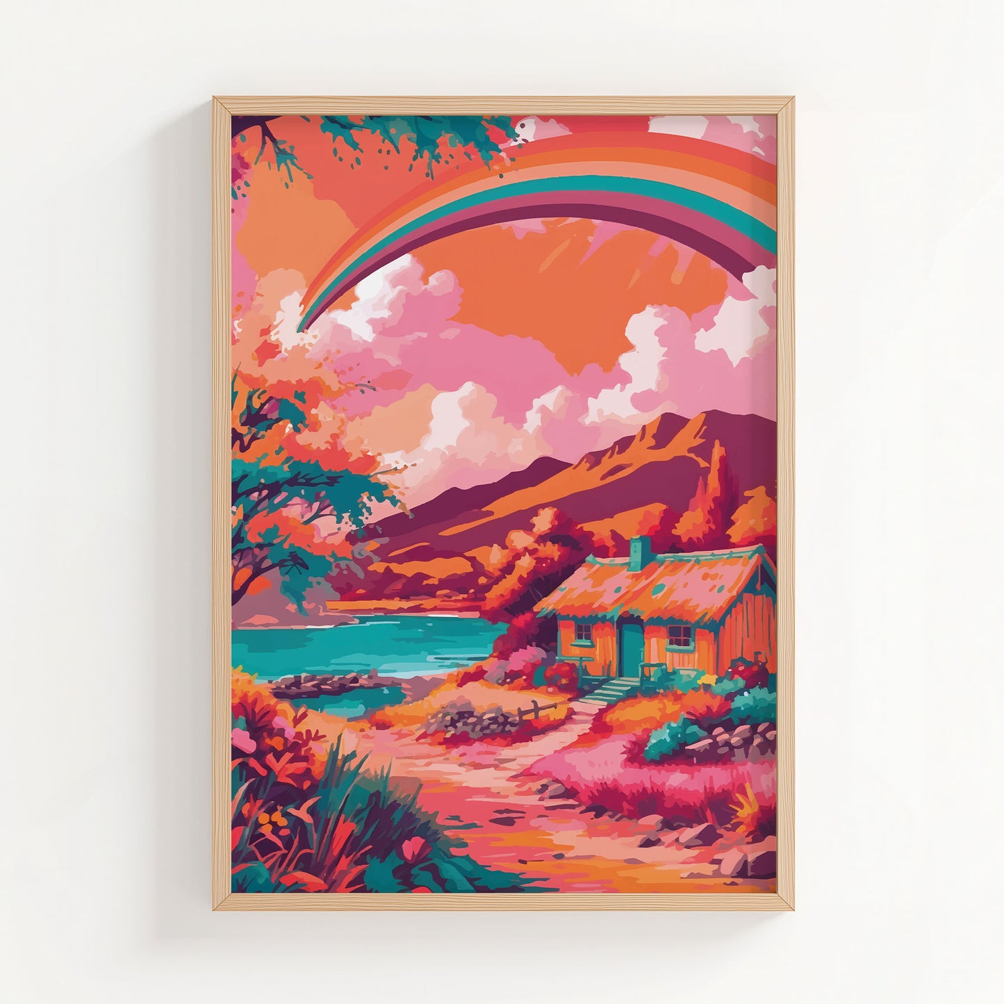 Rainbow Over the Quiet Cottage Print