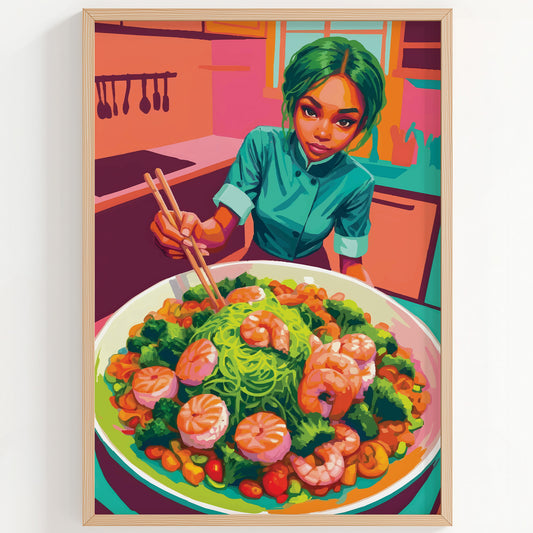 Shrimp & Chef Print
