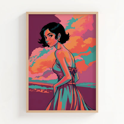 Moody Blue Portrait Print