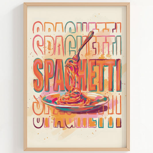 Spaghetti Typography Print