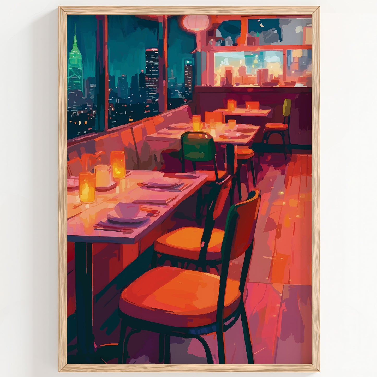 Table for Two - Watercolor City Dinner Print