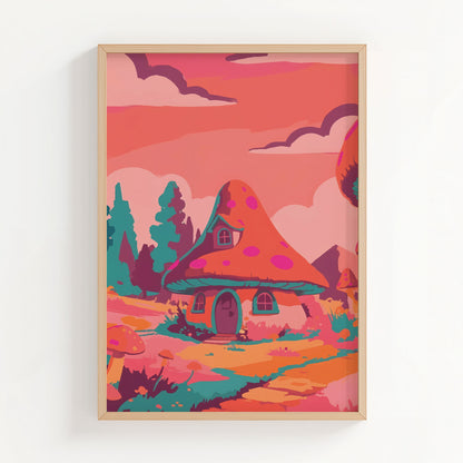 Mushroom Cottage Print