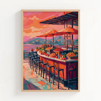 Mediterranean Market Cafe Print