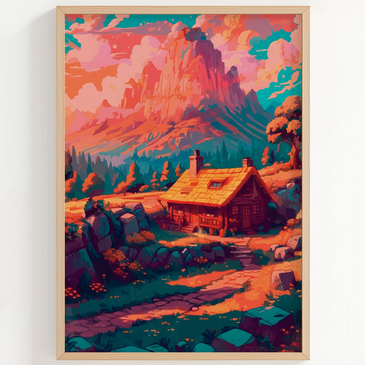 Beneath the Blushing Peaks Print