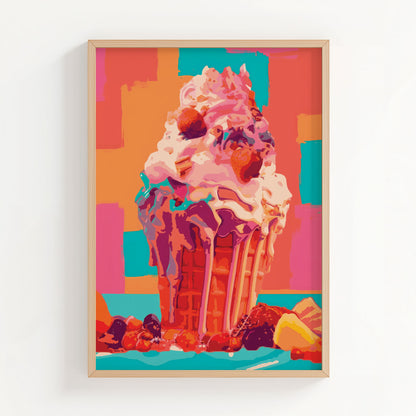 Colorful Ice Cream Sundae Print