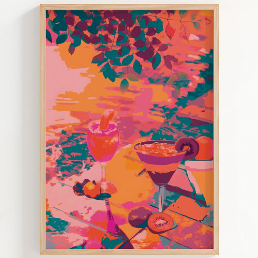 Cocktails By The Pool Print