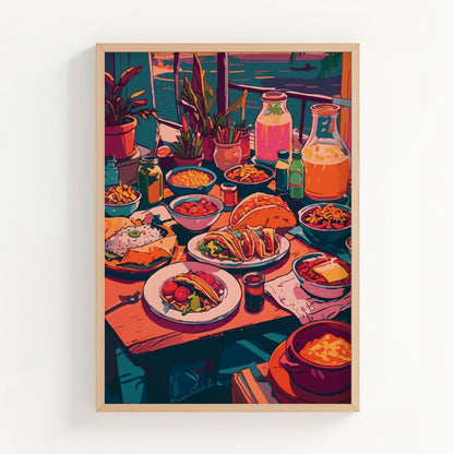 Mexican Food & Ocean View Print