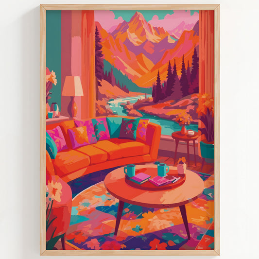 Mountain View - Cozy Interior Print