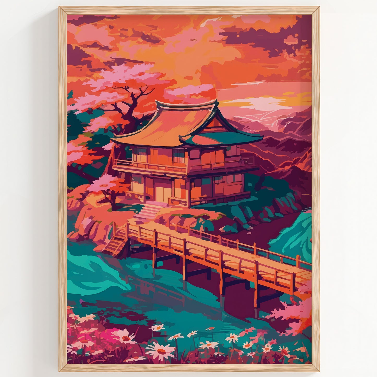 Golden Sunset Over Kyoto Print
