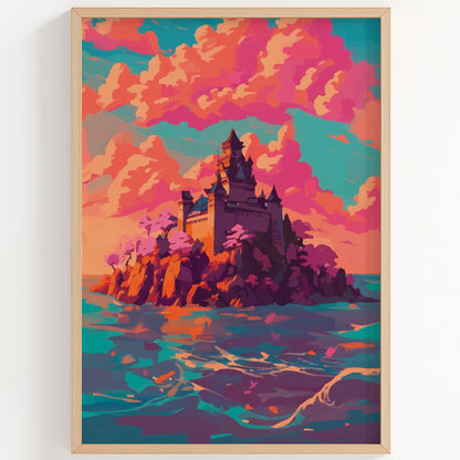 Castle on Cliff Print