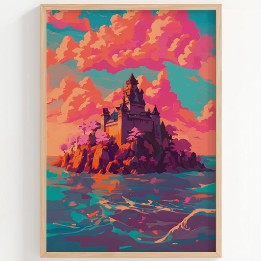Castle on Cliff Print