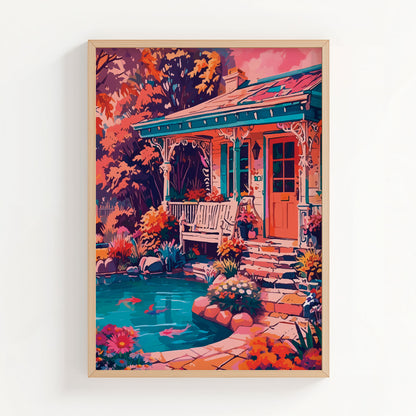 Springtime Floral Porch Print