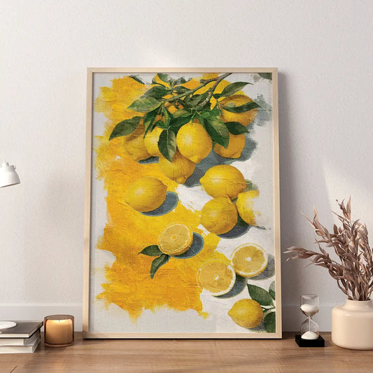 Lemon Branch Oil Painting - SweetPixelCreations