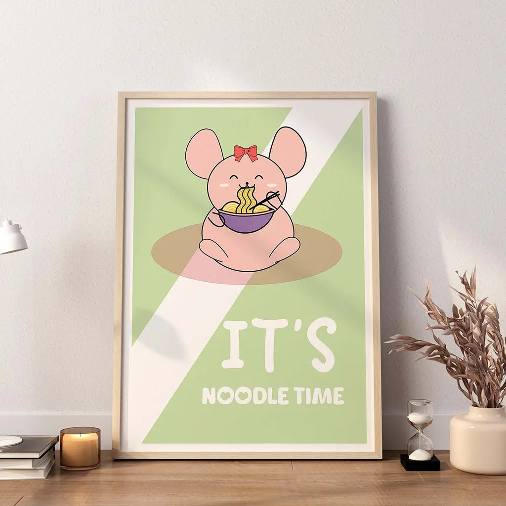 It's Noodle Time Cartoon Print - SweetPixelCreations